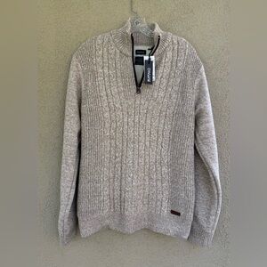 Buffalo David Bitton Men's walkley faux fur lined half-Zip Sweater in Beige,